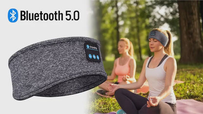 2-in-1 Sports & Sleep Bluetooth Headband – Wireless Music Headphones with Built-in Mic, Elastic Eye Mask for Workout, Travel & Relaxation