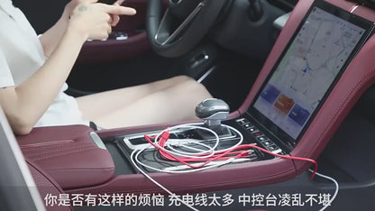 4 In 1 Multi Functional Car Charger Fast Charging With Star Light Providing Durable Quality - (With Light)