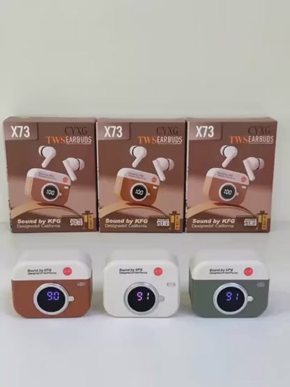X73 TWS Wireless Earbuds Game Box Edition – True Wireless Stereo Earphones with Retro Retro